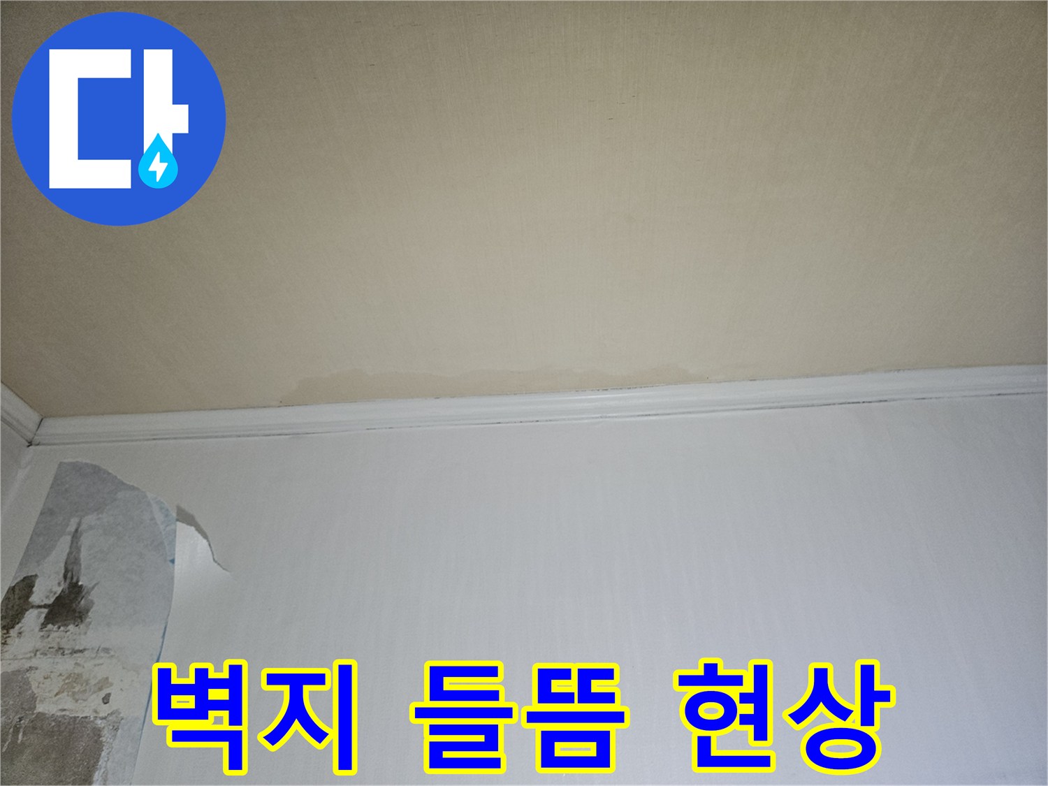 아파트 내부-벽지가 물에 젖어 들뜬 모습
