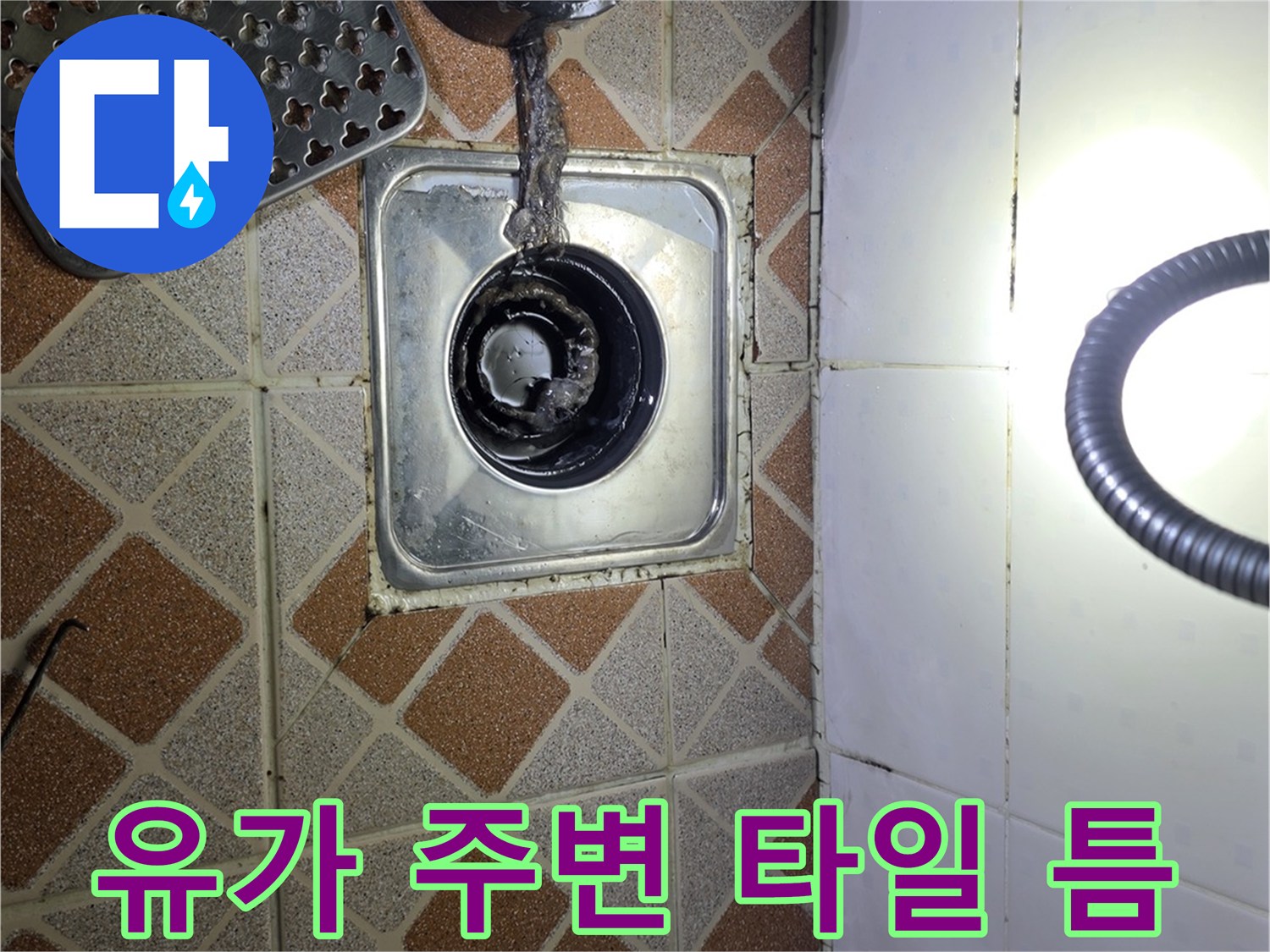 광명 철<0xA5>동 욕실-배수구 유가 및 타일 사이 균열
