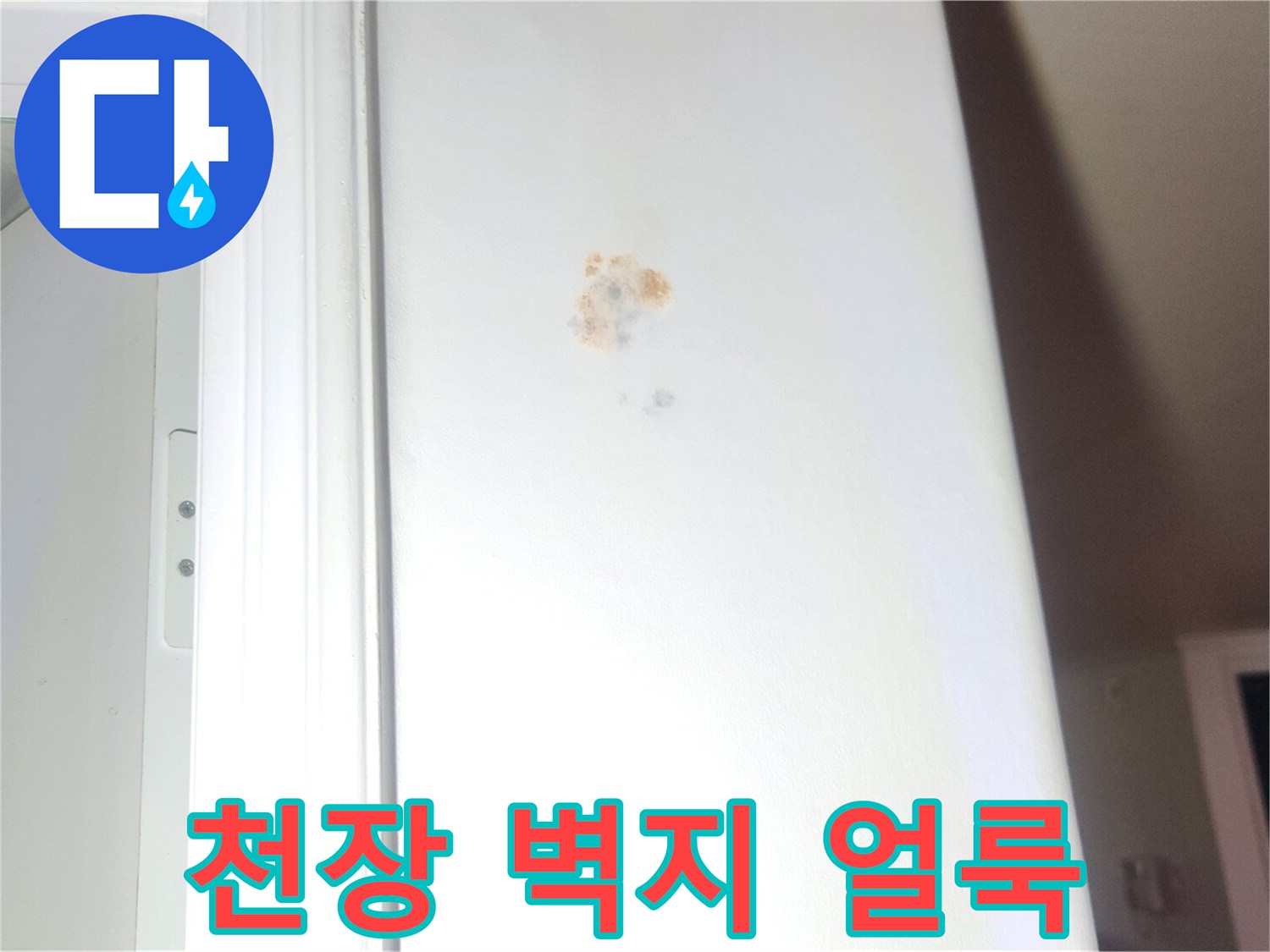 강동구 성내동 현장의 천장 벽지 오염 상태