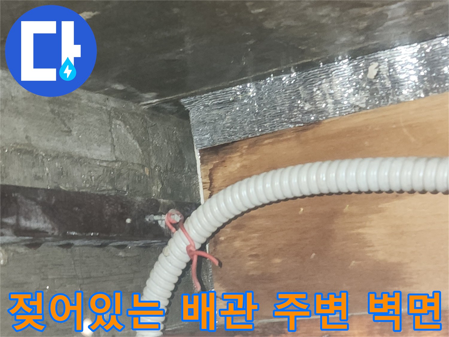 습기를 머금은-배관 주변-벽체 상태