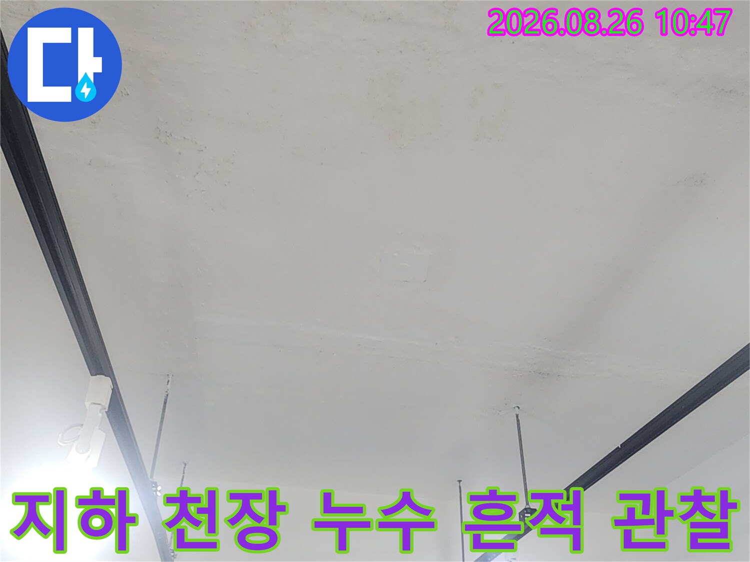 강북천장 누수 부위-수유동 상가 지하층의 습기 현상