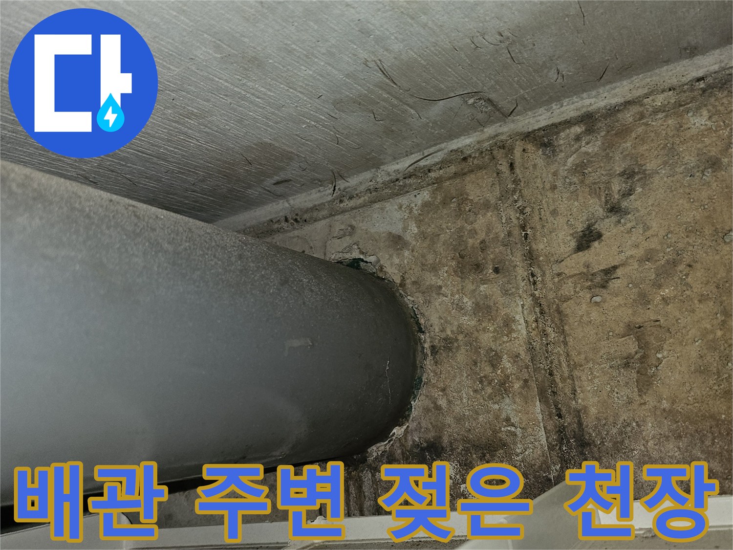 천장-배관-연결부-주변의-습기-및-오염