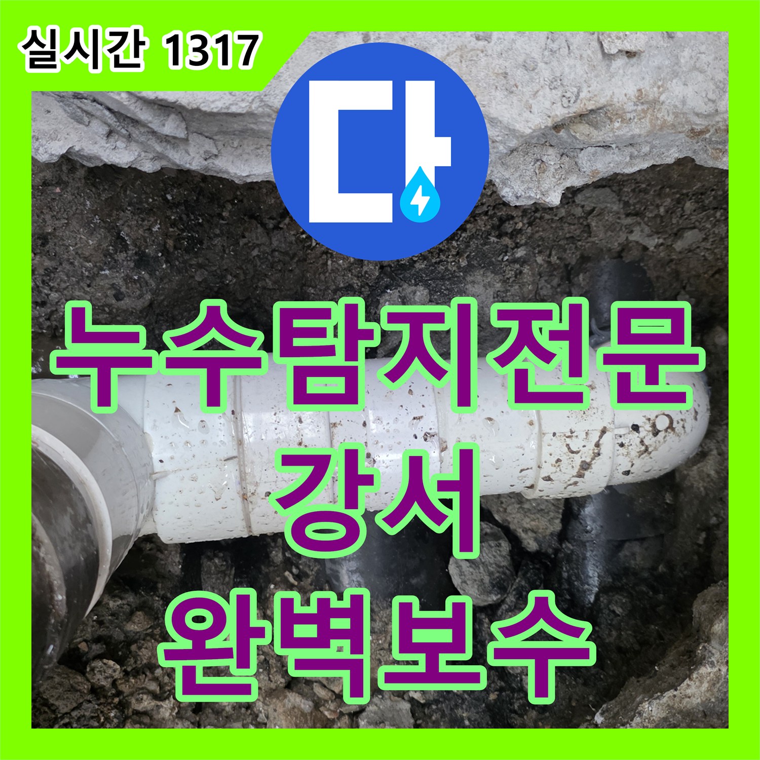 누수탐지전문 지하 천장 누수를 유발한 1층 상가 식당의 배수관 결함을 정밀 진단하고 보수한 서울 강서구 화곡동 사례