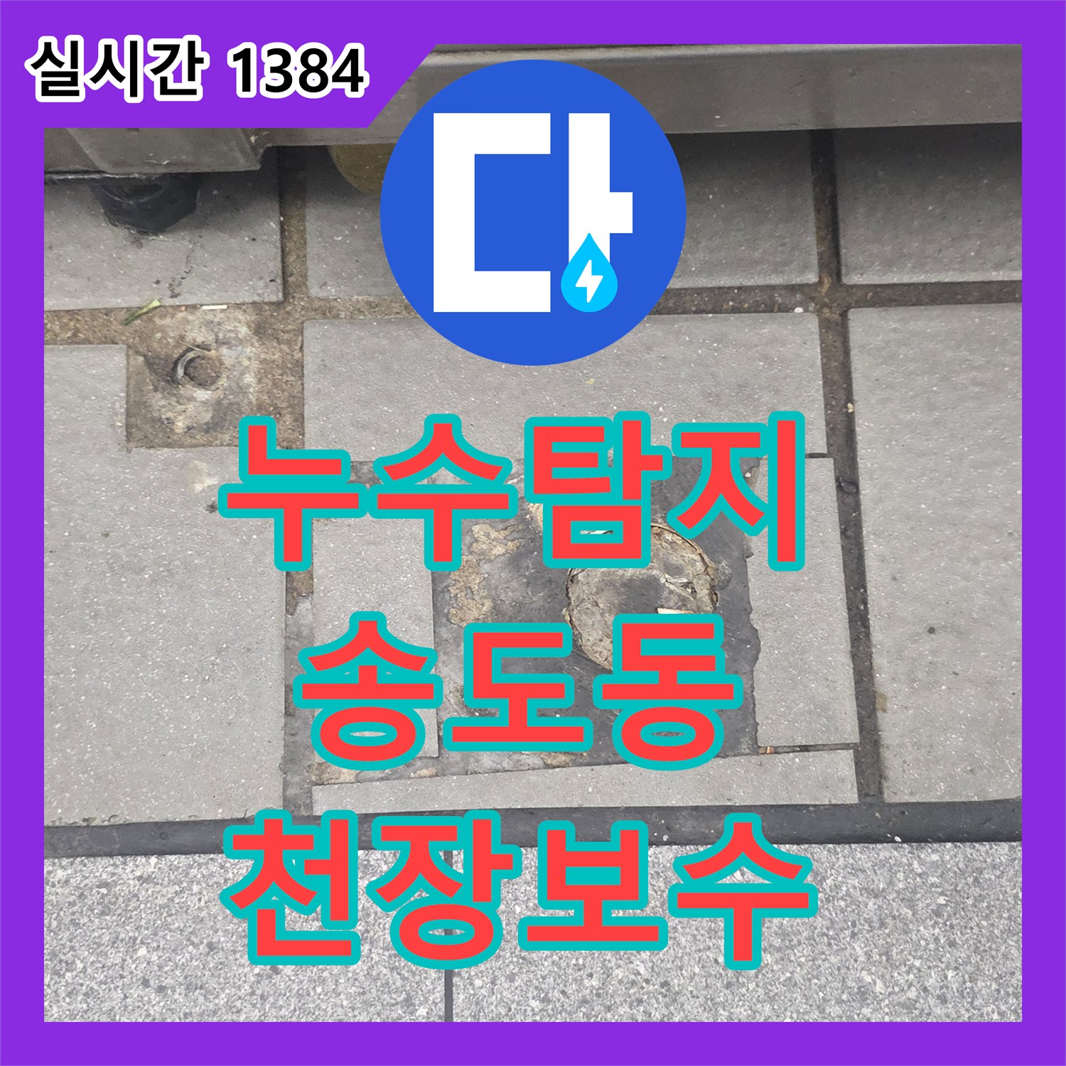 누수탐지 21층 주방 트렌치 결함으로 인해 20층 엘리베이터 천장까지 번진 누수를 잡은 인천 연수구 송도동