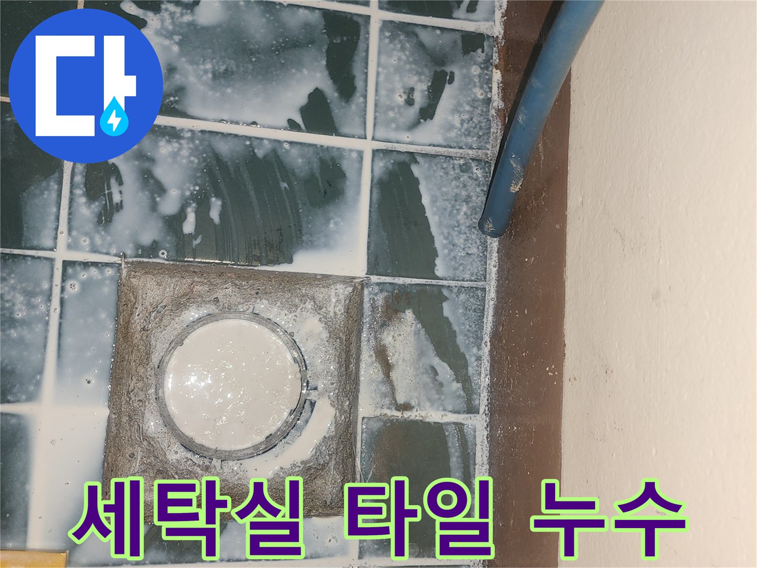성동구 세탁실-타일 사이로 스며든 물자국 현상